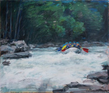 Painting titled "Rafting" by Nataliya Bagatskaya, Original Artwork, Acrylic