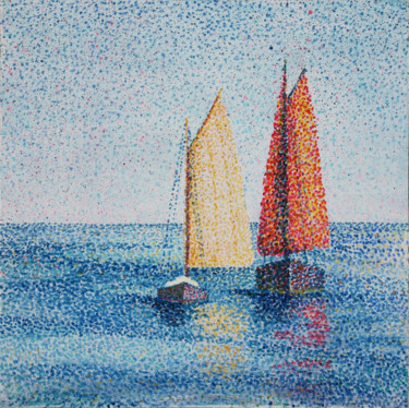 Malerei mit dem Titel "Morning on the Sea" von Nataliya Bagatskaya, Original-Kunstwerk, Acryl