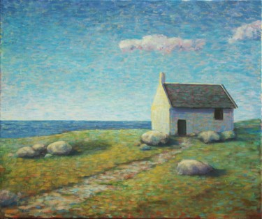 Pittura intitolato "House by the Sea" da Nataliya Bagatskaya, Opera d'arte originale, Acrilico