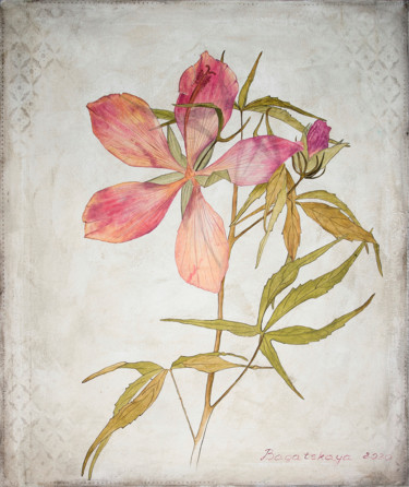Картина под названием "The Flower of a Gib…" - Nataliya Bagatskaya, Подлинное произведение искусства, Масло