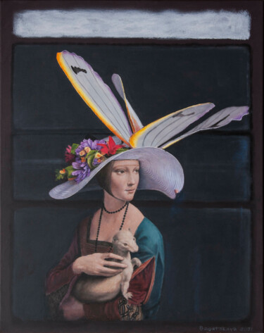 Painting titled "Lady with an Ermine…" by Nataliya Bagatskaya, Original Artwork, Acrylic