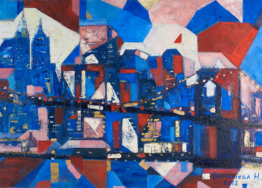 Peinture intitulée "New York City" par Begisheva, Œuvre d'art originale, Huile