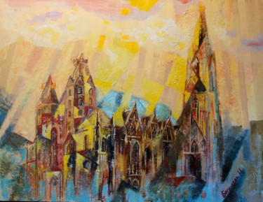 Painting titled "Sunshine" by Begisheva, Original Artwork, Oil