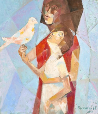 Pittura intitolato "light messenger" da Begisheva, Opera d'arte originale, Olio