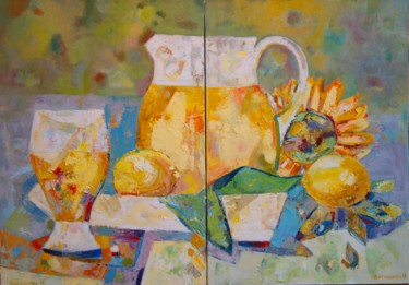 Картина под названием "утренний диптих" - Begisheva, Подлинное произведение искусства, Масло