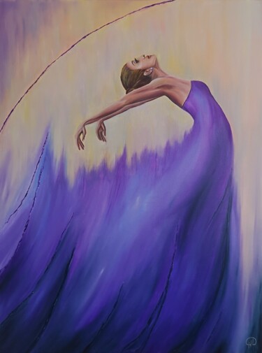Creativity, Picture of a girl, beautiful girl in flight Painting titled "Creativity, Picture…" by Natalie Demina, Original Art, Oil Mounted on Stretcher frame