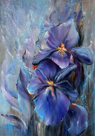 Malerei mit dem Titel "The mystery of iris…" von Natalie Demina, Original-Kunstwerk, Öl