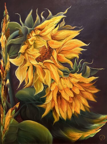 Painting titled "Sun Kissed" by Natalie Demina, Original Artwork, Oil Mounted on Wood Stretcher frame