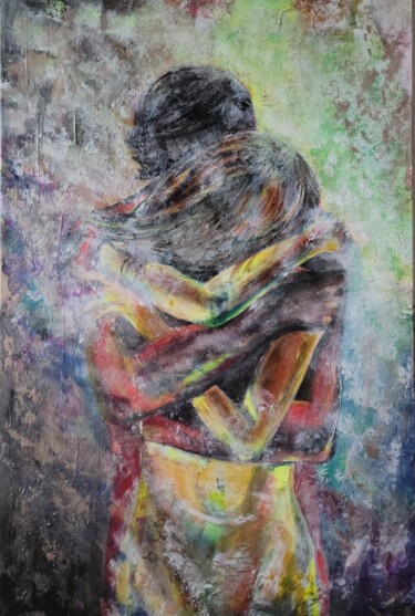 Painting titled "Вместе" by Nataliya Kanavalava, Original Artwork, Acrylic