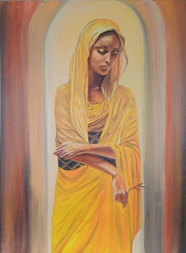 Pintura intitulada "Faith" por Nataliya Kanavalava, Obras de arte originais, Óleo Montado em Painel de madeira