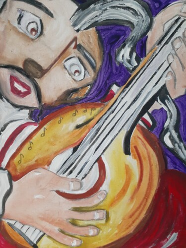 Картина под названием "Cosaque et musique" - Наталія Клевцова, Подлинное произведение искусства, Акрил Установлен на Деревян…