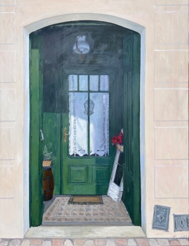 绘画 标题为“The Door 2” 由Nataliya Lemesheva, 原创艺术品, 油 安装在木质担架架上