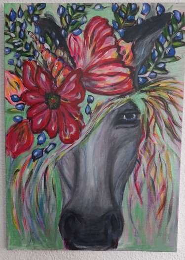 Pintura titulada "Un caballo ferial" por Nataliya Tarasyuk, Obra de arte original, Acrílico