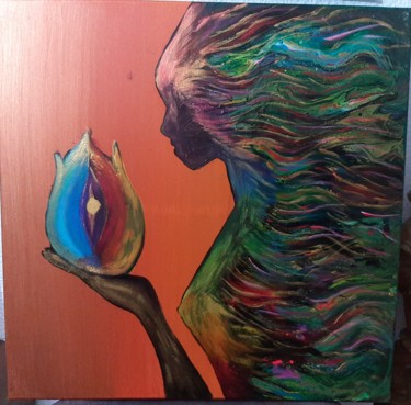 Pintura titulada "Mujer la naturaleza" por Nataliya Tarasyuk, Obra de arte original, Acrílico