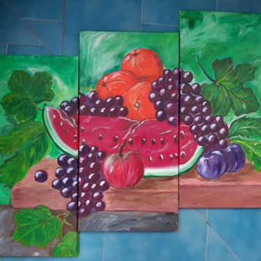 Pintura titulada "Frutas en la mesa" por Nataliya Tarasyuk, Obra de arte original, Acrílico