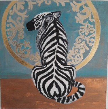 Pintura titulada "Tigre blanco(Белый…" por Nataliya Tarasyuk, Obra de arte original, Acrílico