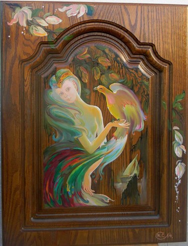 Malerei mit dem Titel "Étude du jardin d'E…" von Natalja Cernecka, Original-Kunstwerk, Öl
