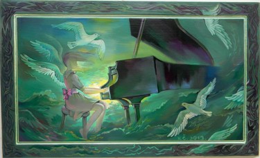 Schilderij getiteld "Concerto pour orche…" door Natalja Cernecka, Origineel Kunstwerk, Olie