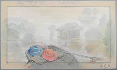 「Dans le brouillard」というタイトルの絵画 Natalja Cerneckaによって, オリジナルのアートワーク, オイル