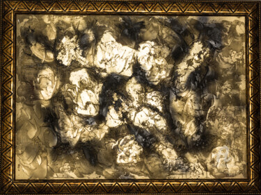 Pittura intitolato "gold mines" da Natalja Surikova, Opera d'arte originale, Spray Montato su Pannello di legno