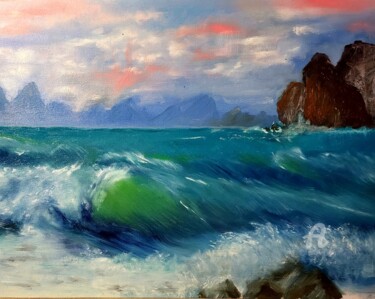 Peinture intitulée "the sea, the sea is…" par Natalja Surikova, Œuvre d'art originale, Huile