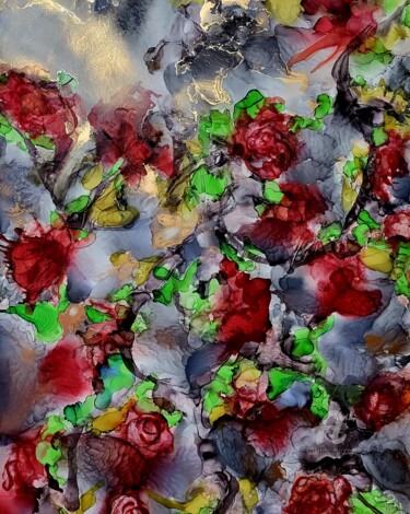 Painting titled "Bouquet history" by Natalja Surikova, Original Artwork, Pigments