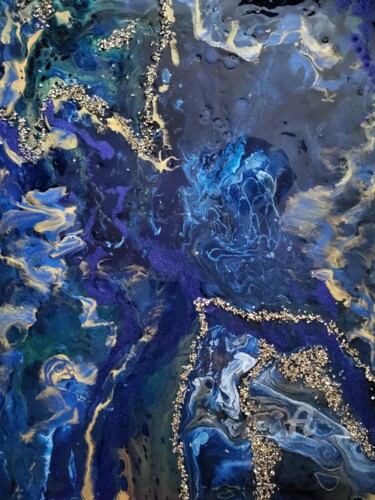 Painting titled "In outer space" by Natalja Surikova, Original Artwork, Lacquer
