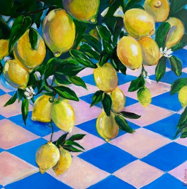 Pintura titulada "Lemon Tree" por Natalja Dibanina, Obra de arte original, Acrílico Montado en Bastidor de camilla de madera