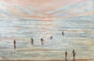 Pittura intitolato "Seascape Painting" da Natalja Dibanina, Opera d'arte originale, Acrilico Montato su Telaio per barella i…