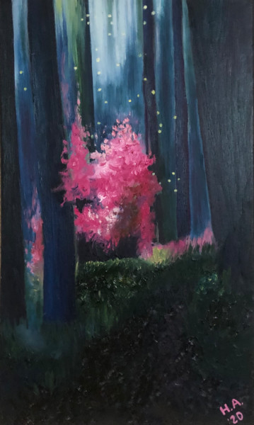 Pintura intitulada "Розовый куст" por Nataliia Osadchuk, Obras de arte originais, Óleo