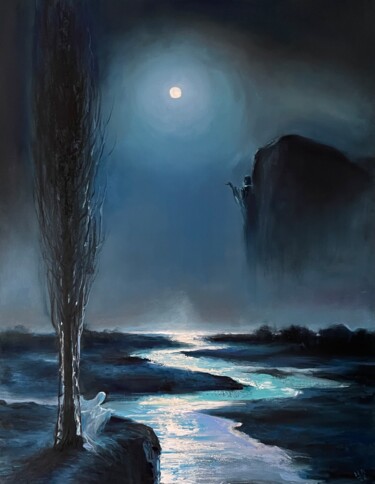 Painting titled "Берега" by Nataliia Osadchuk, Original Artwork, Oil