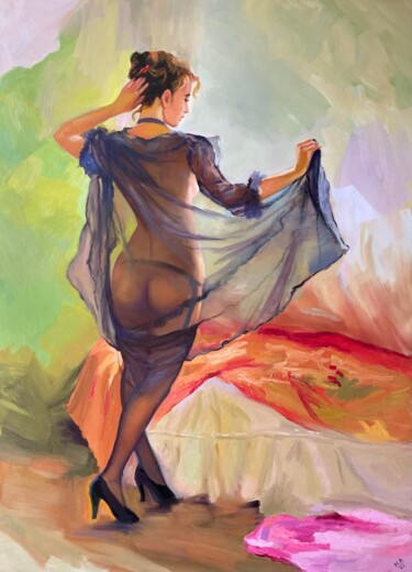 Картина под названием "Предвкушение" - Наталия Осадчук, Подлинное произведение искусства, Масло