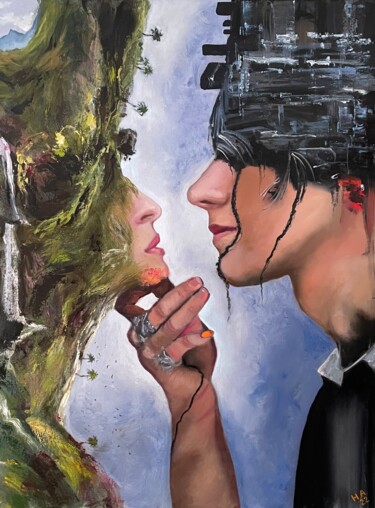 Картина под названием "Сила притяжения" - Наталия Осадчук, Подлинное произведение искусства, Масло