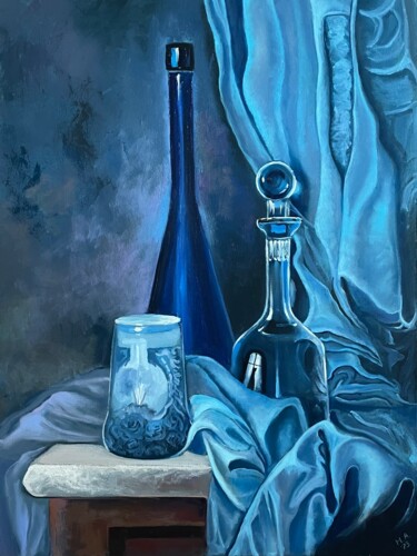 Malarstwo zatytułowany „Синий натюрморт” autorstwa Наталия Осадчук, Oryginalna praca, Olej