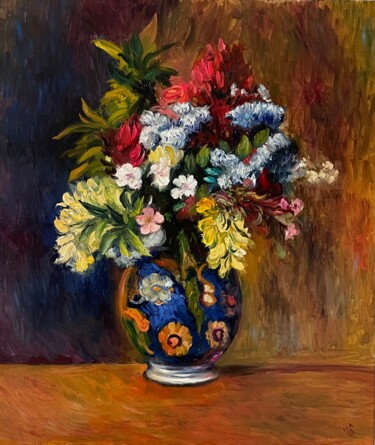 Malarstwo zatytułowany „Цветы в вазе” autorstwa Наталия Осадчук, Oryginalna praca, Olej