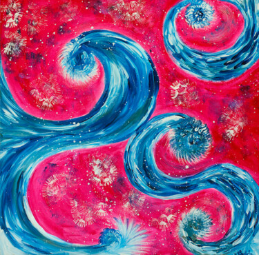 Painting titled "Univers" by Nataly Art, Original Artwork, Acrylic Mounted on Wood Stretcher frame