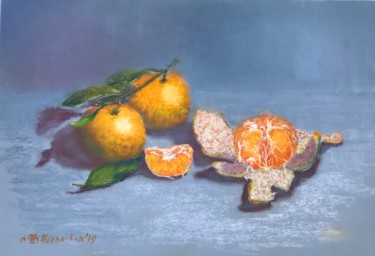 Peinture intitulée "Orange Mood" par Nataly Mikhailiuk, Œuvre d'art originale, Pastel
