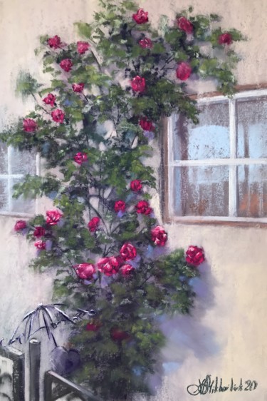 Painting titled "Front Garden" by Nataly Mikhailiuk, Original Artwork, Pastel