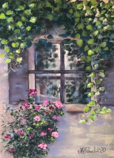 Peinture intitulée "Vibrant Window" par Nataly Mikhailiuk, Œuvre d'art originale, Pastel