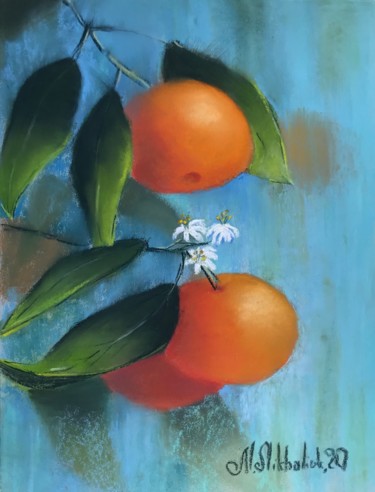 Painting titled "Vivid Fruits" by Nataly Mikhailiuk, Original Artwork, Pastel