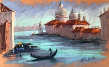 Malerei mit dem Titel "Vibrant Venice" von Nataly Mikhailiuk, Original-Kunstwerk, Pastell
