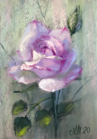 Painting titled "Portrait of a Rose…" by Nataly Mikhailiuk, Original Artwork, Pastel