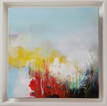 Painting titled "Le printemps" by Nataly Bisard, Original Artwork, Acrylic Mounted on Wood Stretcher frame