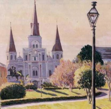 Painting titled "St.Louis Cathedral,…" by Nataly Jolibois, Original Artwork, Oil