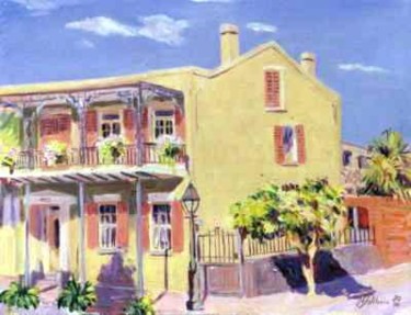 Painting titled "writer's house, New…" by Nataly Jolibois, Original Artwork, Oil