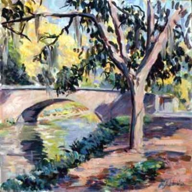 Painting titled "city park, New Orle…" by Nataly Jolibois, Original Artwork, Oil