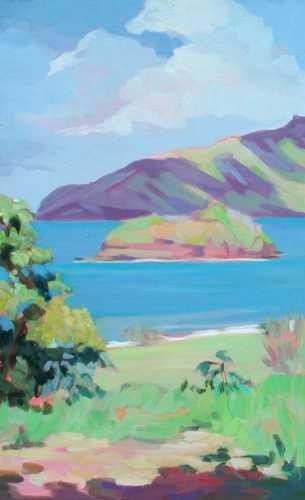 Painting titled "Anake, Marquesas" by Nataly Jolibois, Original Artwork, Oil