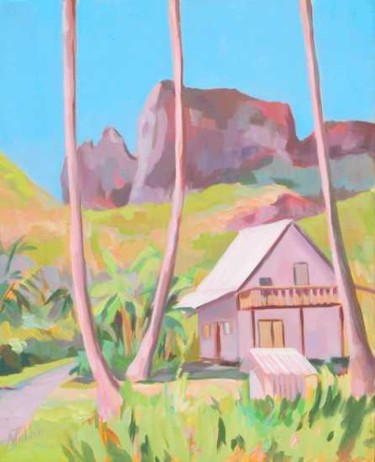 Painting titled "Rahiti, Bora Bora" by Nataly Jolibois, Original Artwork, Oil
