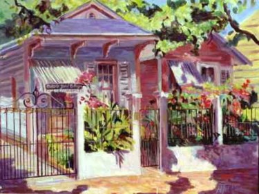 Painting titled "creole cottage New…" by Nataly Jolibois, Original Artwork
