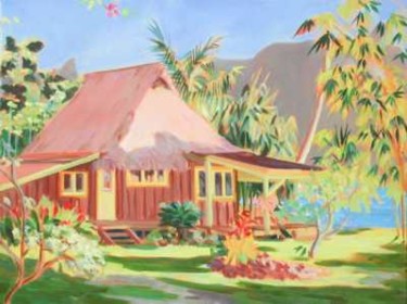 Painting titled "Fare Maeva Tahiti" by Nataly Jolibois, Original Artwork